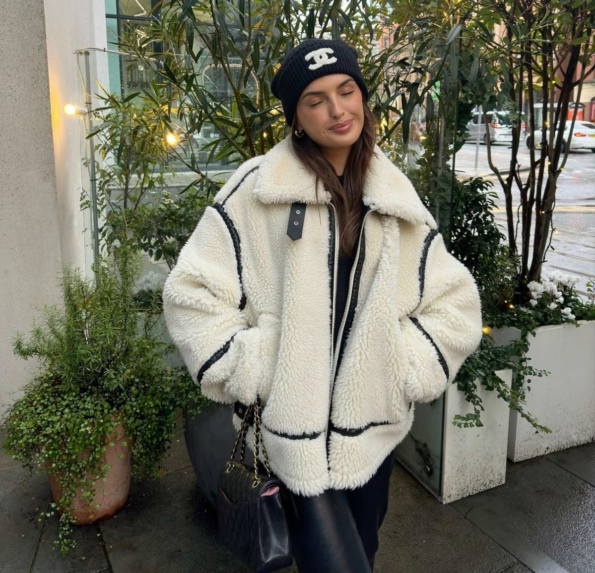 Winter Oversized Full Zip Sherpa Fleece Jacket Women