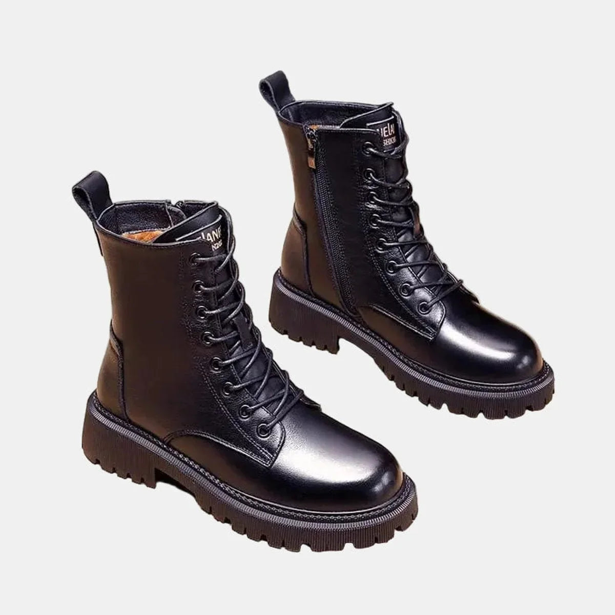 Faux Fur Lined Winter Lace Up Ankle Boots Women